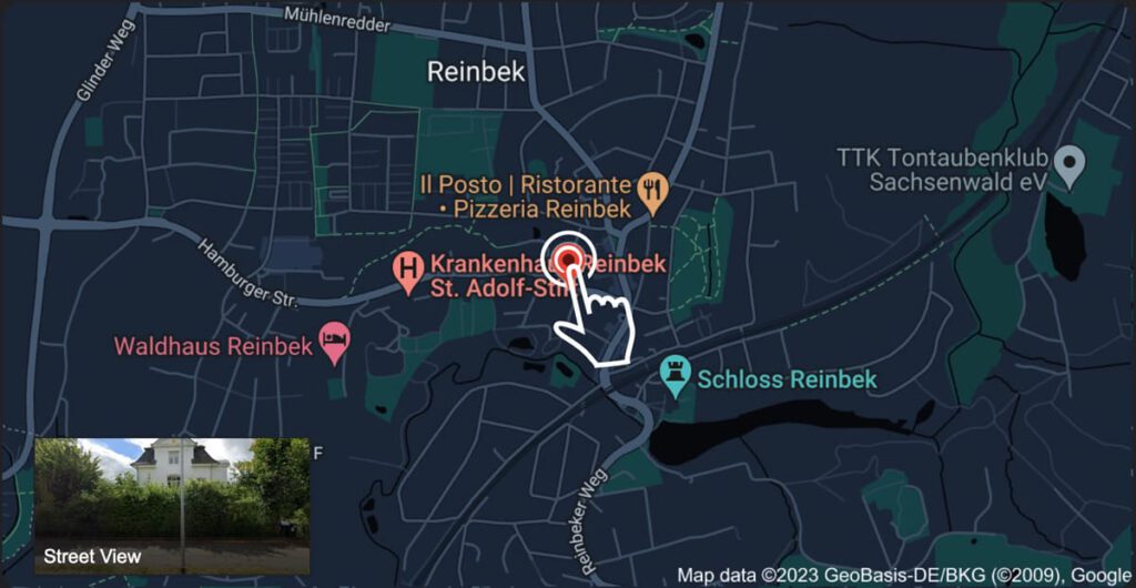 Google-Maps-Ansicht - Hamburger-Str.11-21465-Reinbek-Kontakt Katrin E.Sattelmair - Rechtanwältin & Notarin